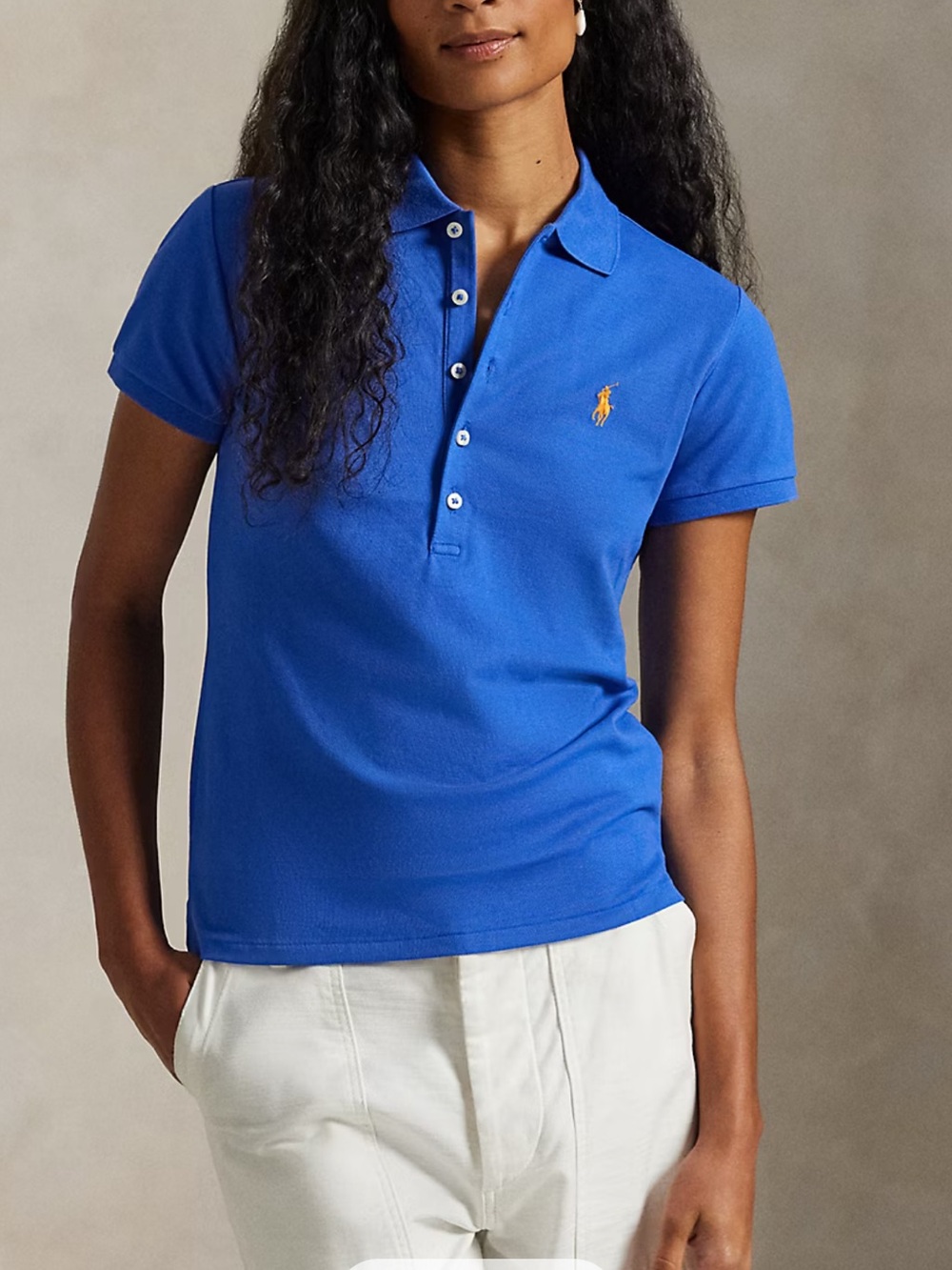 Ralph Lauren Slim Fit Blue Short-Sleeve Polo S $128